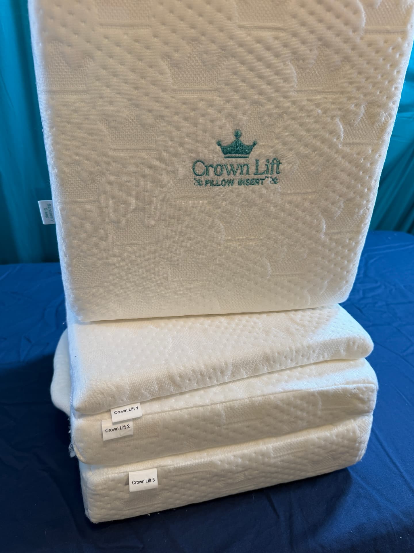 The three Crown Lift support cores stacked and labelled Crown Lift 1, Crown Lift 2 and Crown Lift 3.